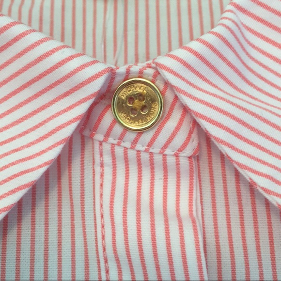 MICHAEL KORS coral cold shoulder stripe ruffle top - Picture 5 of 8